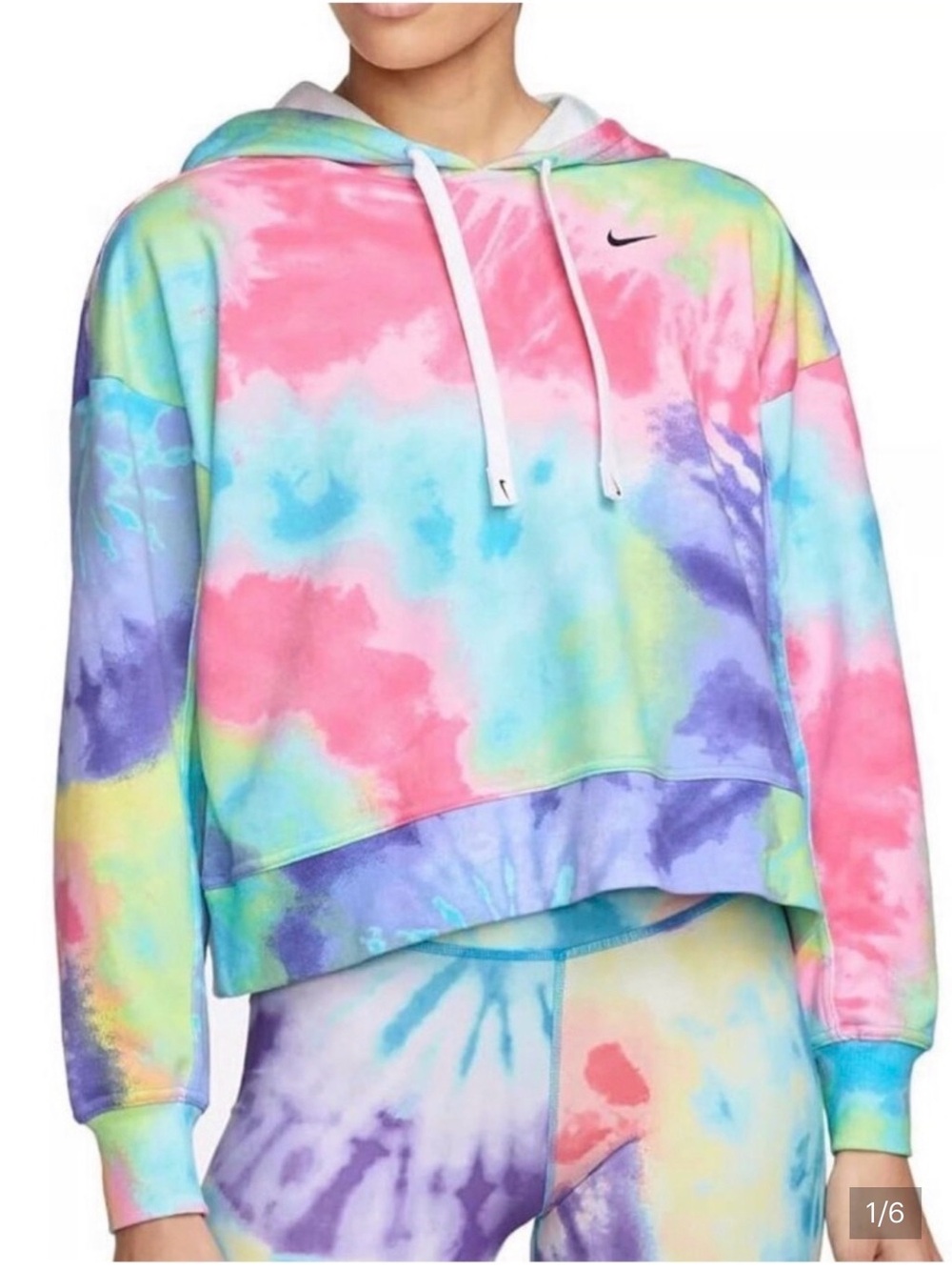 Nike Multicolor Tie-Dye crop hoodie
